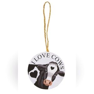 *I Love Farm Animal Round Ornament, Cows